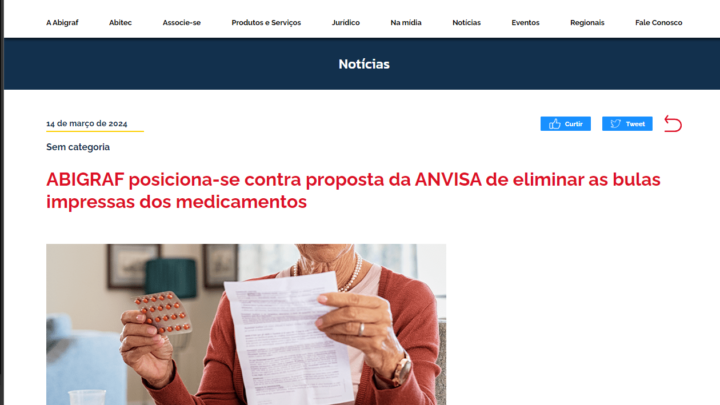 ABIGRAF posiciona-se contra proposta da ANVISA de eliminar as bulas impressas dos medicamentos